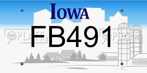 FB491 Iowa License Plate