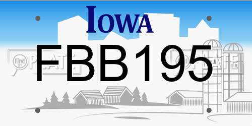 FBB195 Iowa License Plate