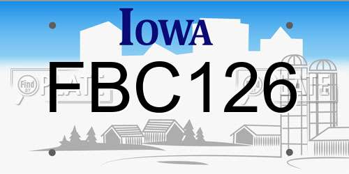 FBC126 Iowa License Plate