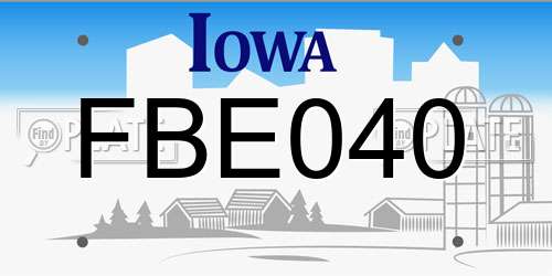 FBE040 Iowa License Plate