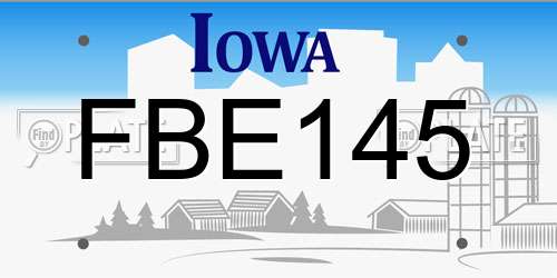 FBE145 Iowa License Plate