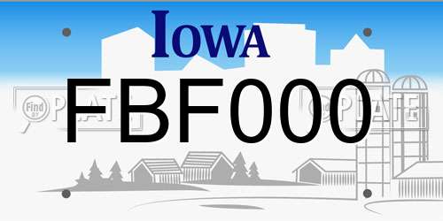 FBF000 Iowa License Plate