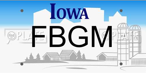 FBGM Iowa License Plate