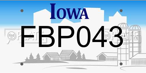 FBP043 Iowa License Plate