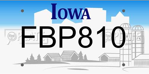 FBP810 Iowa License Plate