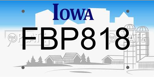 FBP818 Iowa License Plate