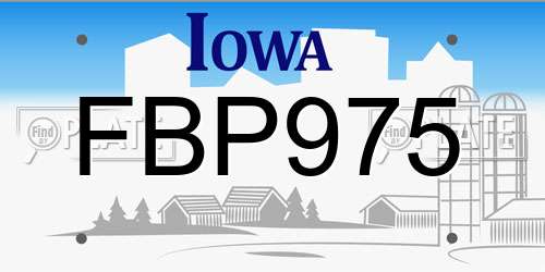 FBP975 Iowa License Plate