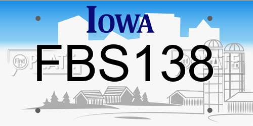 FBS138 Iowa License Plate