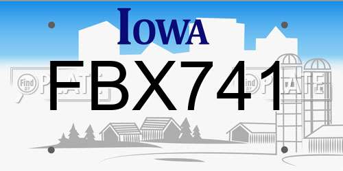 FBX741 Iowa License Plate