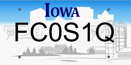 FC0S1Q Iowa License Plate