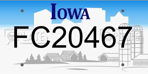 FC20467 Iowa License Plate