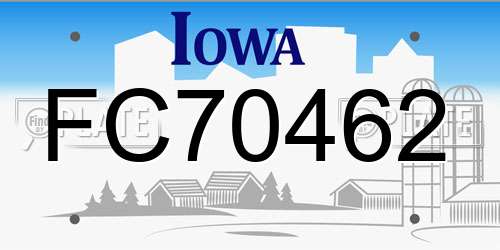 FC70462 Iowa License Plate