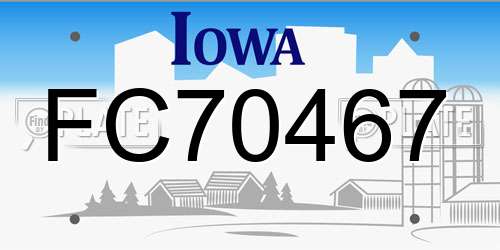 FC70467 Iowa License Plate