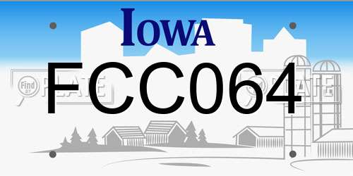 FCC064 Iowa License Plate