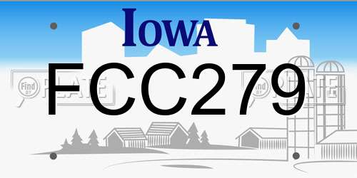 FCC279 Iowa License Plate