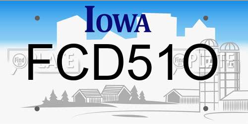 FCD51O Iowa License Plate