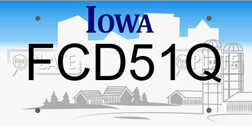 FCD51Q Iowa License Plate