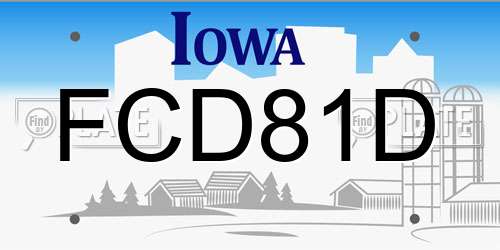 FCD81D Iowa License Plate