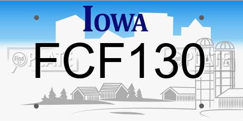 FCF130 Iowa License Plate