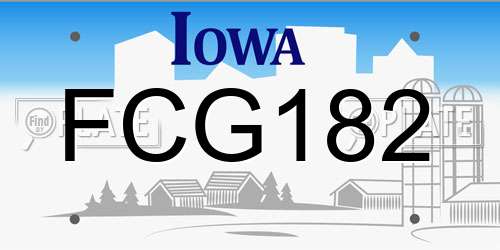 FCG182 Iowa License Plate