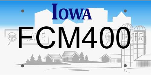FCM400 Iowa License Plate