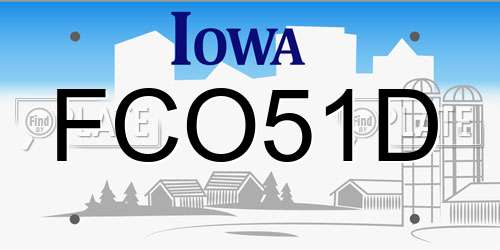FCO51D Iowa License Plate