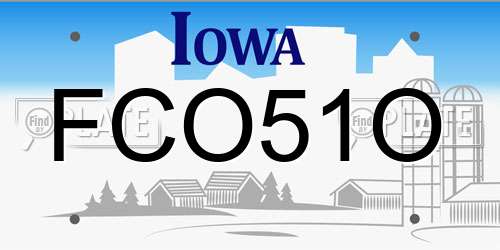 FCO51O Iowa License Plate
