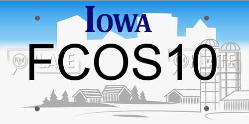 FCOS10 Iowa License Plate