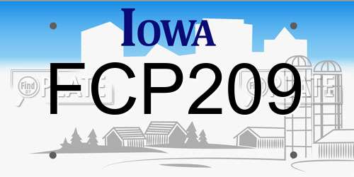 FCP209 Iowa License Plate