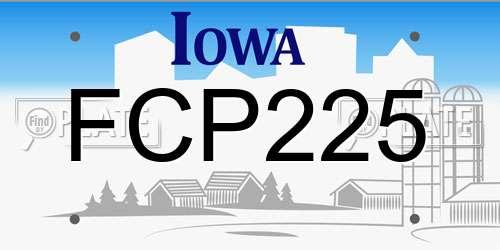 FCP225 Iowa License Plate