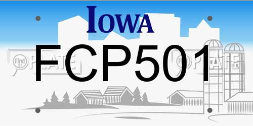 FCP501 Iowa License Plate