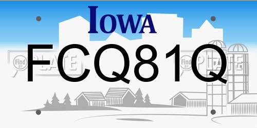 FCQ81Q Iowa License Plate