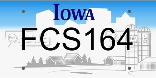 FCS164 Iowa License Plate