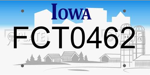 FCT0462 Iowa License Plate