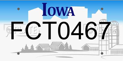FCT0467 Iowa License Plate