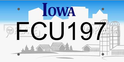 FCU197 Iowa License Plate
