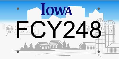 FCY248 Iowa License Plate