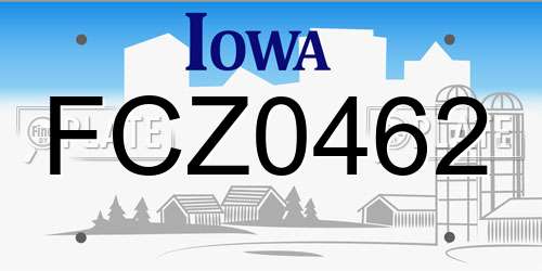 FCZ0462 Iowa License Plate