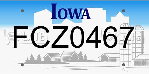 FCZ0467 Iowa License Plate