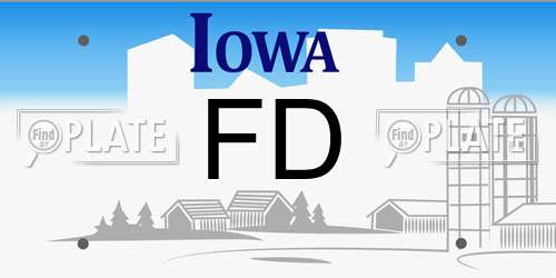 FD Iowa License Plate