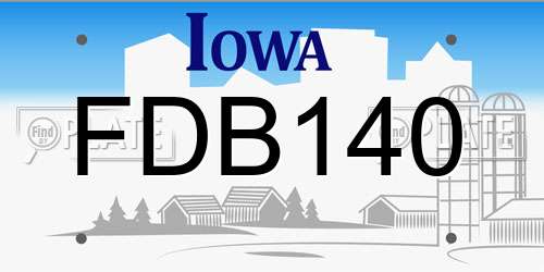 FDB140 Iowa License Plate