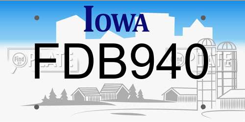 FDB940 Iowa License Plate