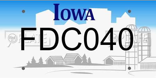 FDC040 Iowa License Plate