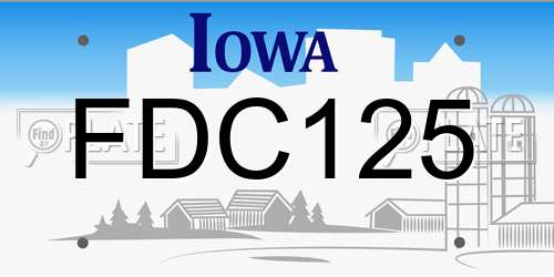 FDC125 Iowa License Plate