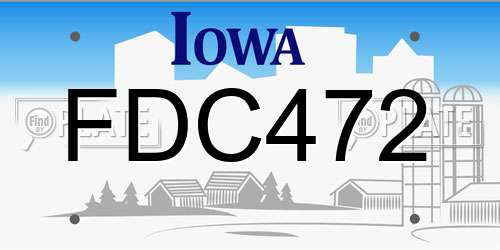FDC472 Iowa License Plate