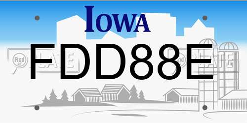 FDD88E Iowa License Plate