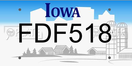 FDF518 Iowa License Plate