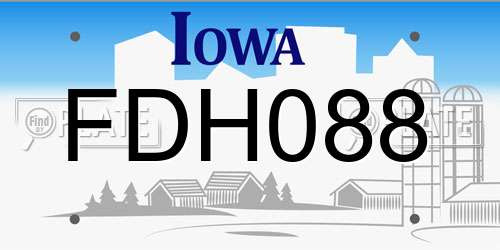 FDH088 Iowa License Plate