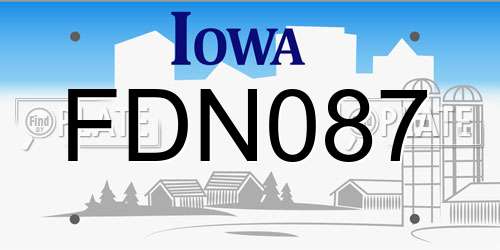 FDN087 Iowa License Plate