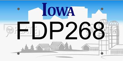 FDP268 Iowa License Plate